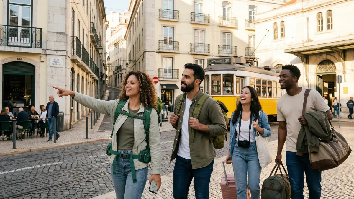 A group arriving in a new city